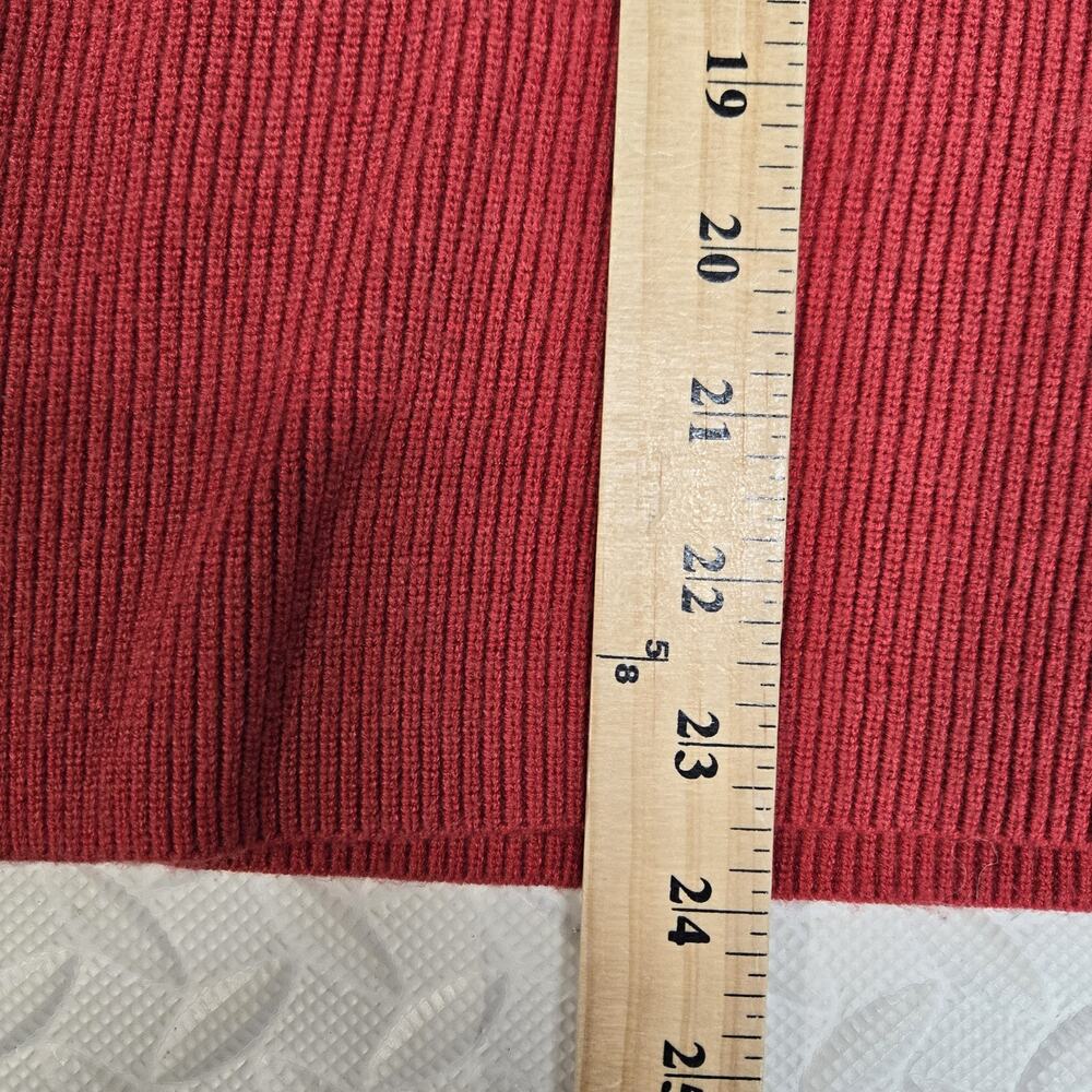 Badgley Mischka Turtleneck Sweater Womens Small Colorblock Red White Gray Ribbed - Picture 10 of 12